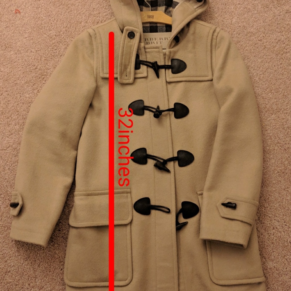 Burberry toggele coat (women size 4)